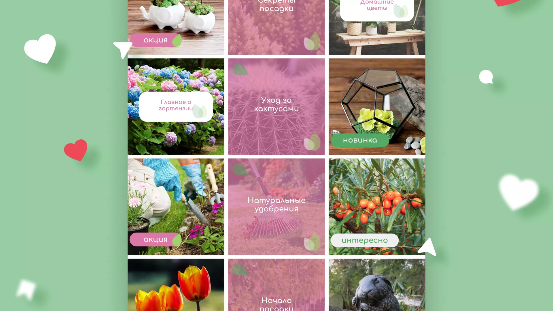 Разработка оформления профиля Instagram для магазина «Floraint» в Нариманове